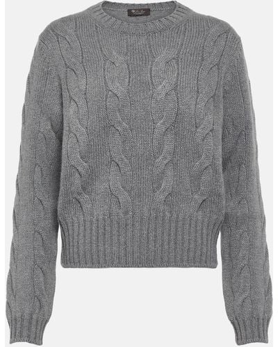 Loro Piana Cable-knit Cashmere Sweater - Grey