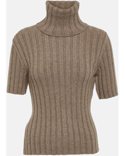 The Row Depinal Cashmere And Mohair Top - Brown