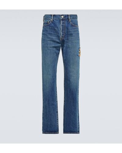Undercover Beaded Straight Jeans - Blue