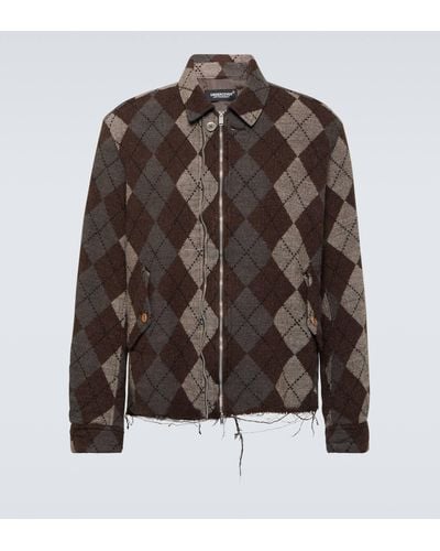 Undercover Argyle Wool-blend Blouson Jacket - Brown