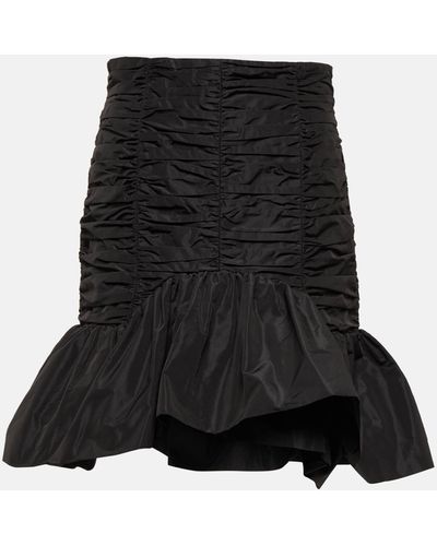 Patou Ruched Faille Miniskirt - Black