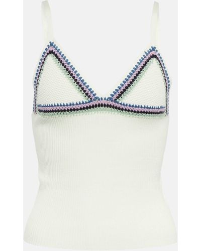 Chloé Embroidered Wool Top - Natural