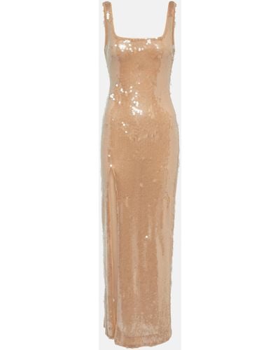 STAUD Le Sable Sequined Maxi Dress - Natural