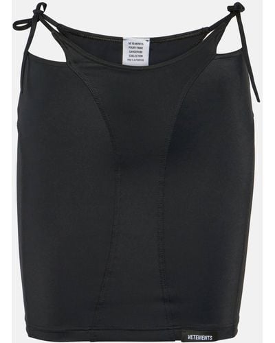 Vetements Deconstructed Jersey Miniskirt - Black