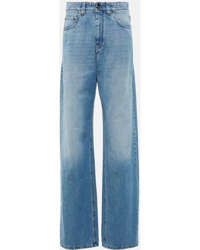 Brunello Cucinelli Verzierte High-Rise Jeans - Blau