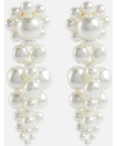 Simone Rocha Faux Pearl Drop Earrings - White