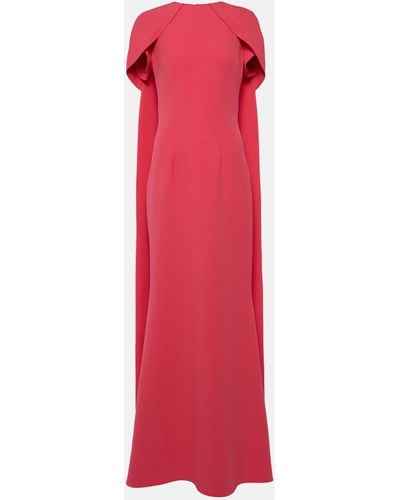 Safiyaa Ginkgo Caped Gown - Red