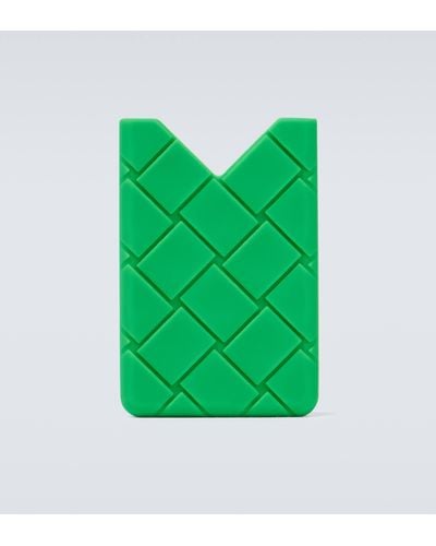 Bottega Veneta Intreccio Silicone Card Holder - Green