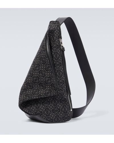 Loewe Anton Anagram Jacquard Shoulder Bag - Black