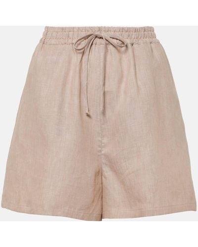 Loro Piana Perth Linen Shorts - Natural