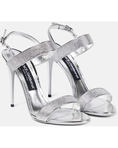 Dolce & Gabbana X Kim Crystal-embellished Sandals - White