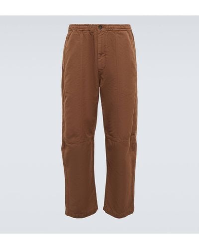Tod's Cotton And Linen Pants - Brown