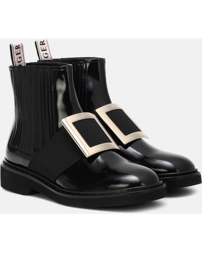 Roger Vivier Chelsea Viv' Leather Ankle Boots - Black
