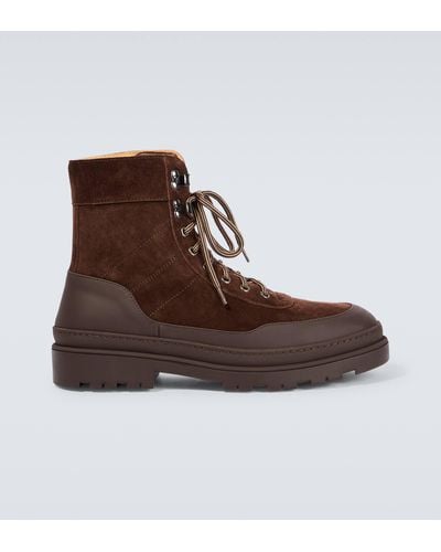 Brunello Cucinelli Suede Lace-up Boots - Brown