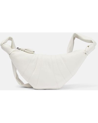 Lemaire Croissant Small Leather Crossbody Bag - White