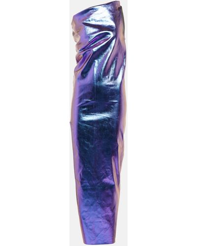 Rick Owens One-shoulder Denim Maxi Dress - Purple