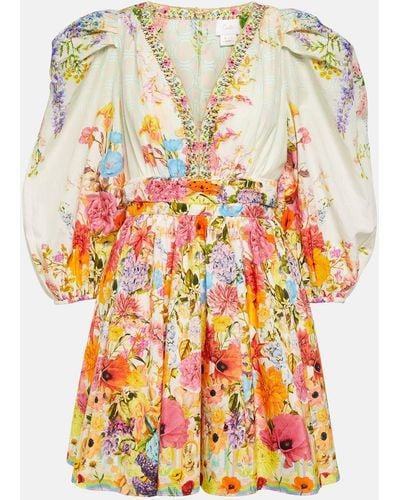 Camilla Sunlight Symphony Cotton And Silk Minidress - Multicolour