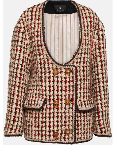 Etro Oversized Wool-blend Boucle Jacket - Multicolour