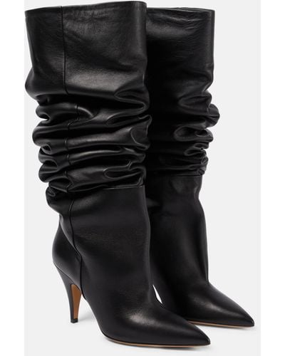 Khaite River Leather Boots - Black