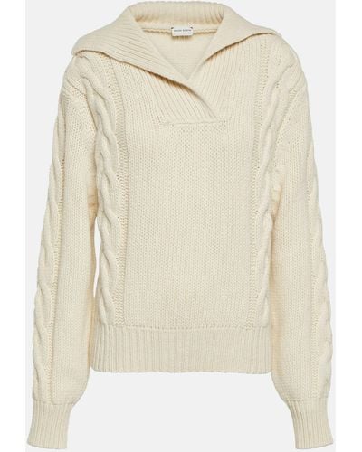 Magda Butrym Cable-knit Cashmere Sweater - Natural