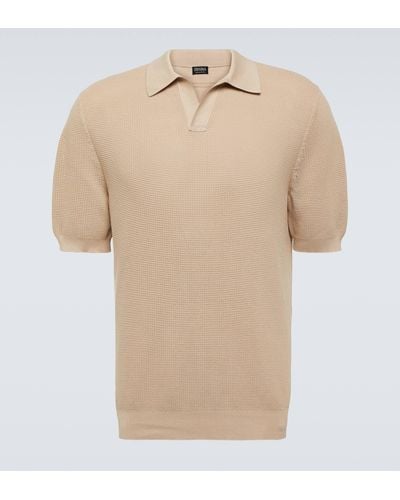 Zegna Cotton Polo Shirt - Natural