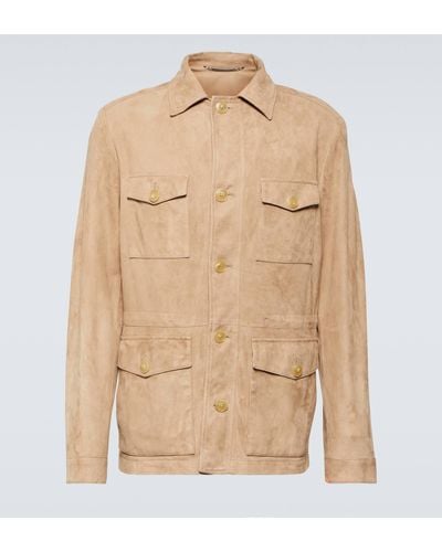 Canali Suede Overshirt - Natural