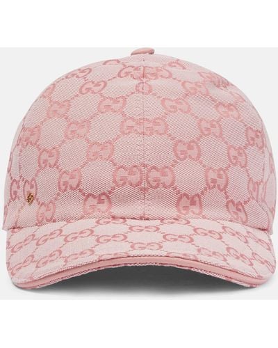 Gucci GG Supreme Canvas Baseball Cap - Pink