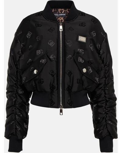 Dolce & Gabbana All-over Logo Bomber Jacket - Black