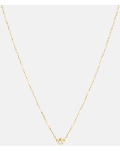 Melissa Kaye Audrey Small 18k Gold Necklace With Diamond - White