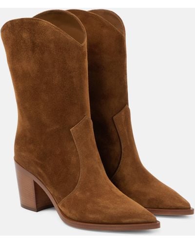 Gianvito Rossi Denver Suede Boots - Brown