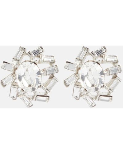 Oscar de la Renta Eureka Crystal-embellished Clip-on Earrings - Metallic