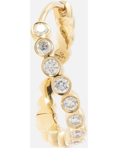 Sophie Bille Brahe Petit Courant 18kt Gold Hoop Earrings With Diamonds - Metallic