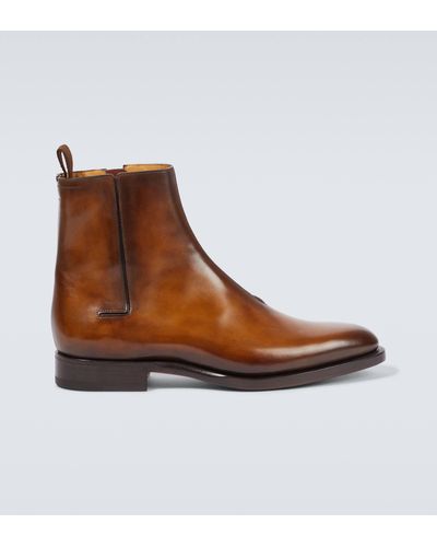Berluti Equilibre Leather Ankle Boots - Brown