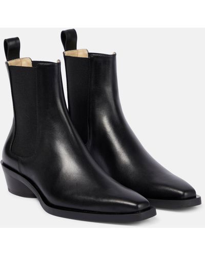 Proenza Schouler Bronco Leather Ankle Boots - Black