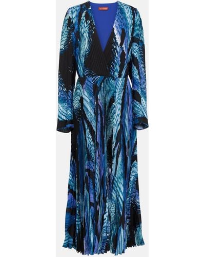 Altuzarra Antiparos Pleated Maxi Dress - Blue