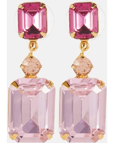Jennifer Behr Crystal-embellished Drop Earrings - Pink