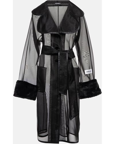 Dolce & Gabbana X Kim Organza Trench Coat - Black