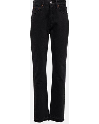 RE/DONE 70s High-rise Straight Jeans - Black