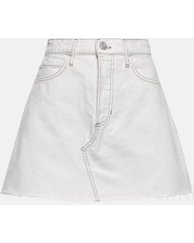 FRAME Le High 'n' Tight Denim Miniskirt - White