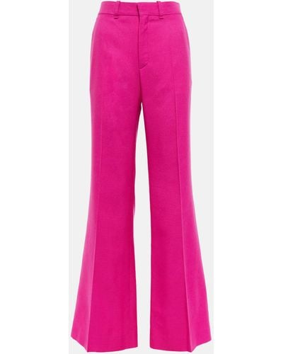 Chloé High-rise Wool-blend Pants - Pink