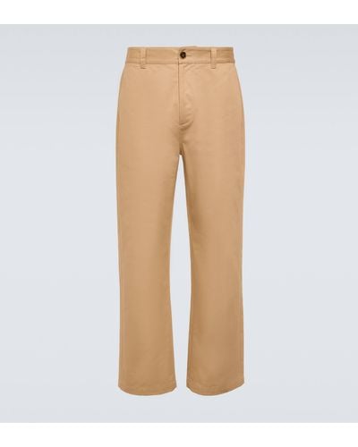 Marni Cotton Gabardine Straight Pants - Natural