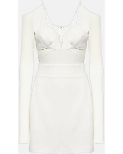 Nensi Dojaka Bridal Cutout Crepe Minidress - White