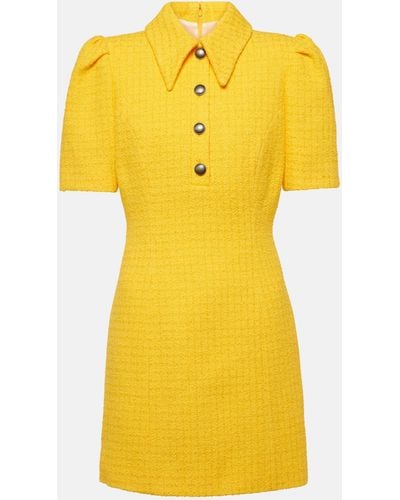 Alessandra Rich Tweed Minidress - Yellow
