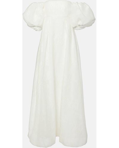 Rebecca Vallance Matchmaker Puff-sleeve Off-shoulder Gown - White