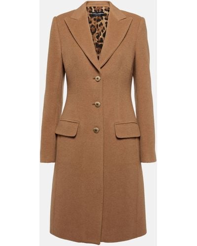 Dolce & Gabbana Tailored Camel Hair Coat - Brown