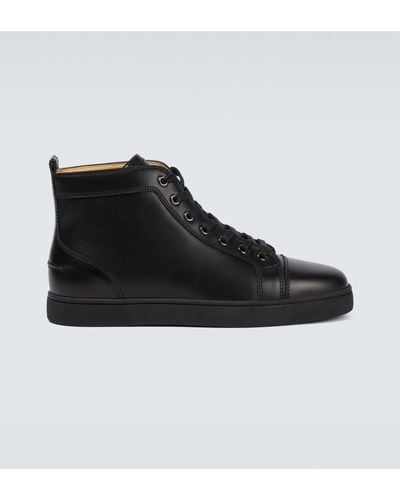 Christian Louboutin Louis Leather High-top Sneakers - Black