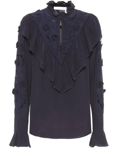 See By Chloé Broderie Anglaise Blouse - Blue