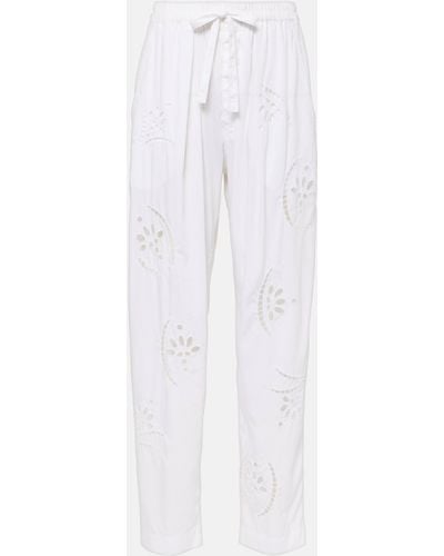 Isabel Marant Hectorina Broderie Anglaise Wide-leg Pants - White
