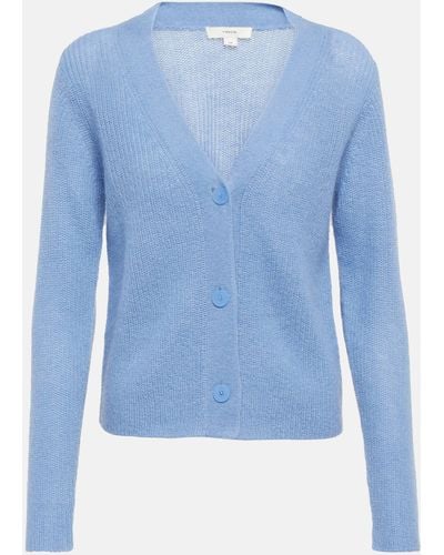 Vince Mohair And Wool-blend Cardigan - Blue