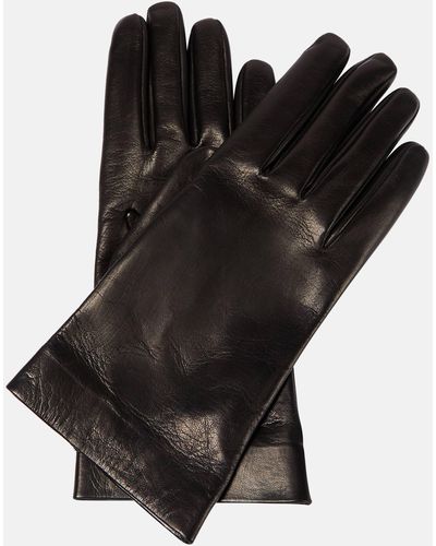 Saint Laurent Leather Silk-lined Gloves - Black